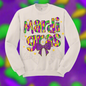 MARDI GRAS WITH BOW - CREWNECK
